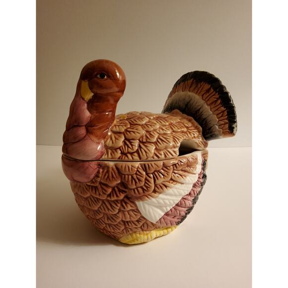 Ceramic Turkey Gravy Tureen Gravy Boat with Ladel Opening - Picture 1 of 5